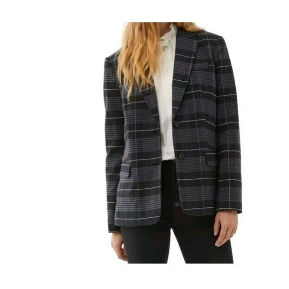 Free Assembly Blazer For Women Size Small Relaxed Fit Plaid Longsleeve - Picture 1 of 14